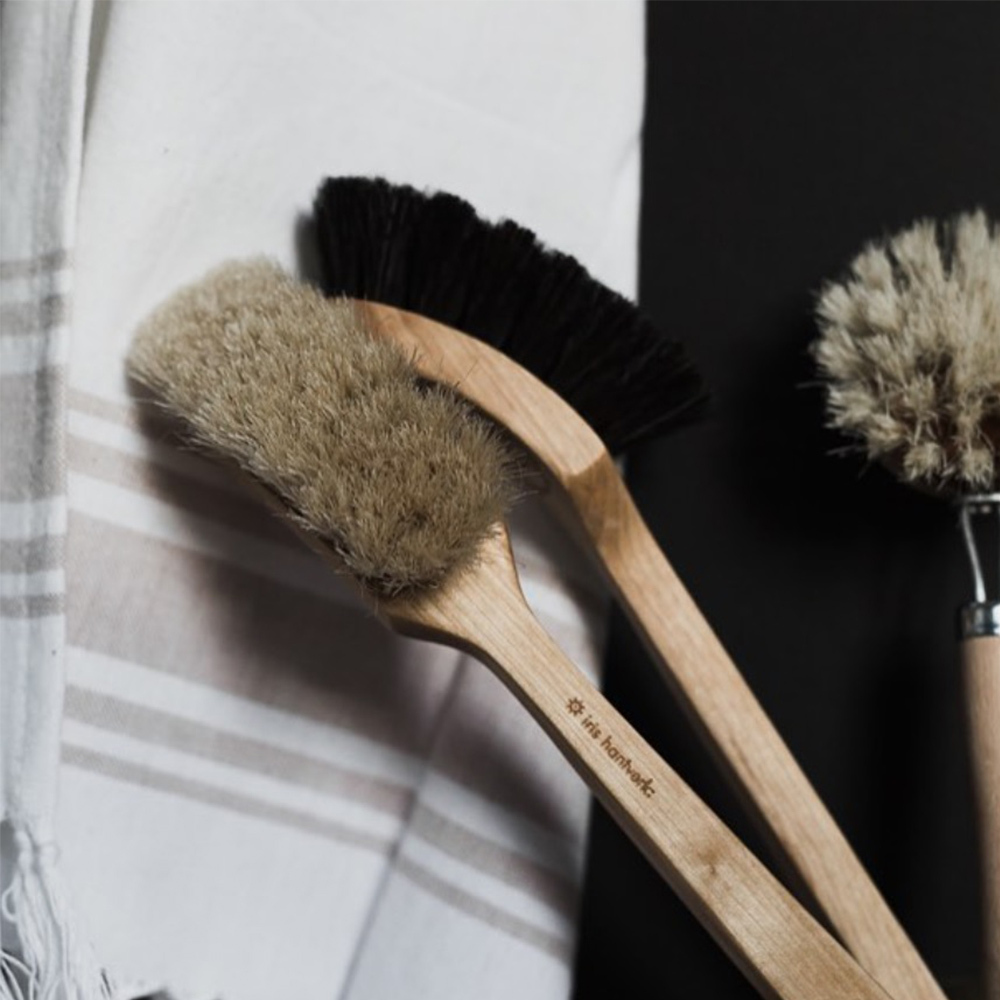 (預購3/31)瑞典iris hantverk 馬毛洗碗刷-深色馬毛(樺木手柄)