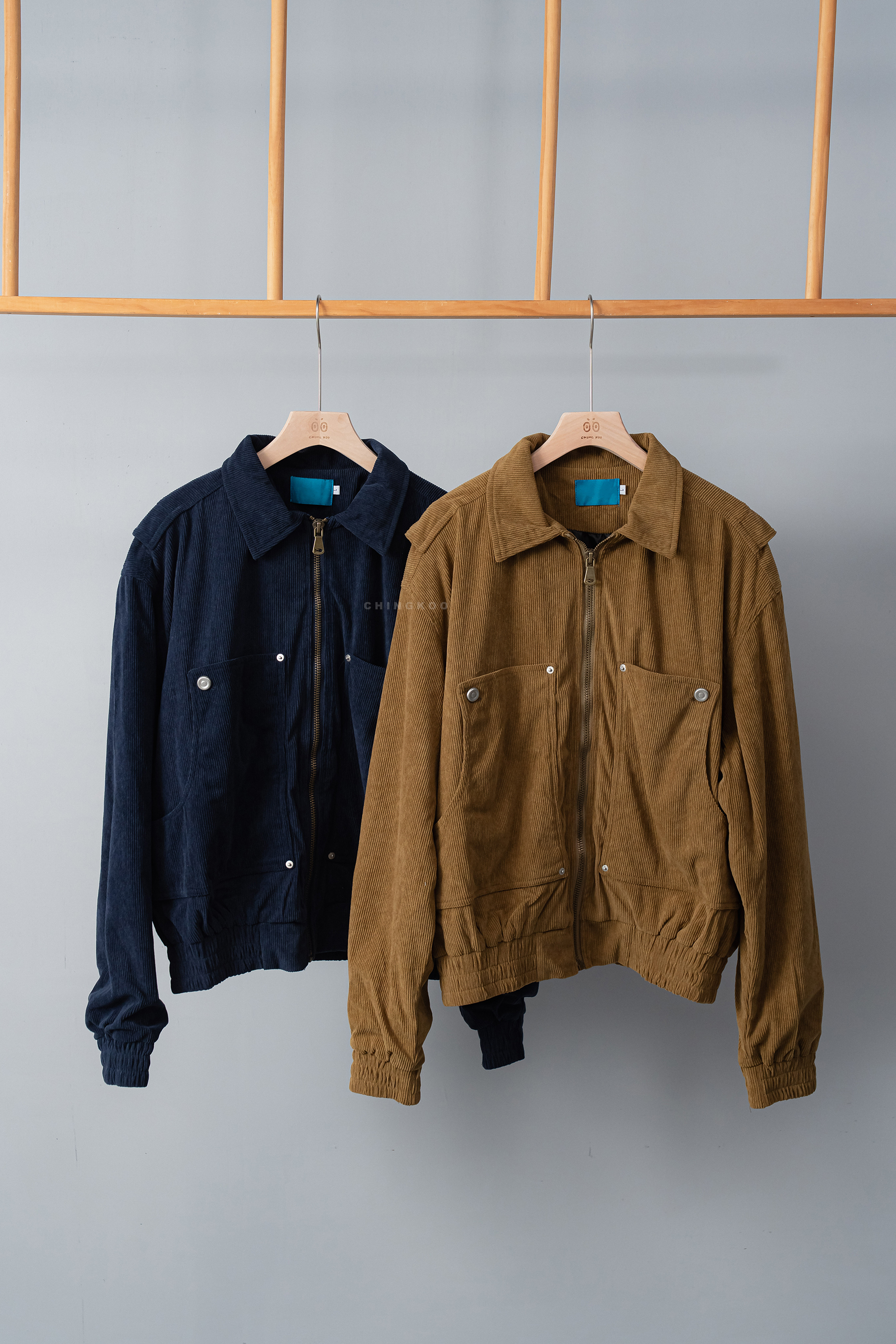 復古拼接感燈芯絨外套 2色