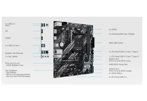 華碩 ASUS Prime B550M-K ARGB CSM 主機板B550AMDAM4