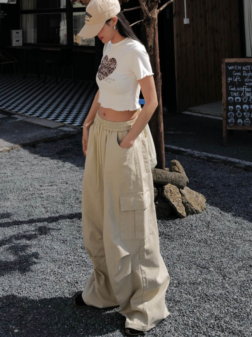 休閒個性闊腿工裝褲*4色