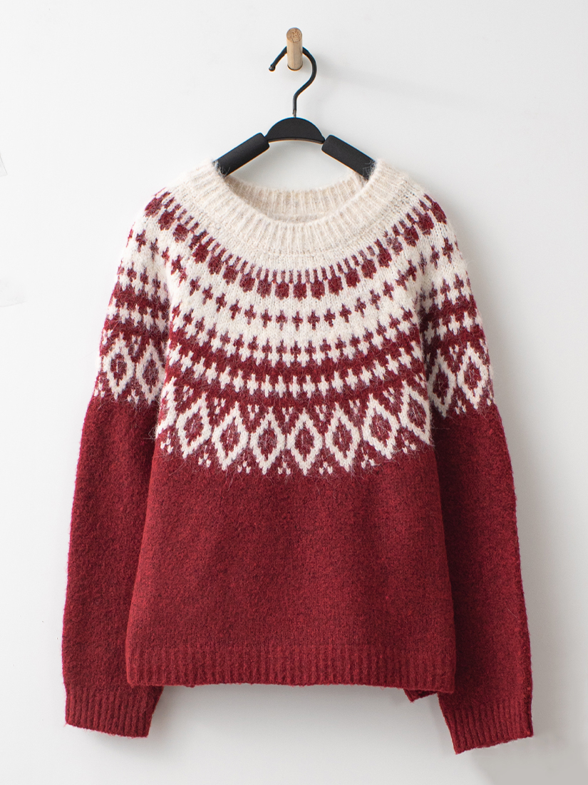 鬆軟毛海織紋毛衣針織棉A字長裙