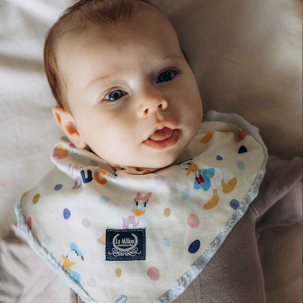 La Millou波蘭 豆豆圍兜領巾｜唐老鴨系列_歡樂圈圈篇｜柏林寶寶藍