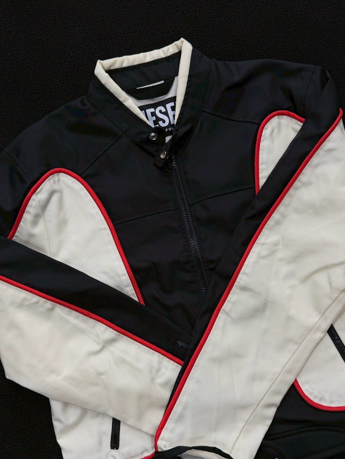 Jay Park同款 Diesel 經典黑紅尼龍賽車夾克 外套