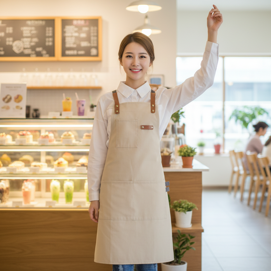 韓系咖啡點心店工作圍裙