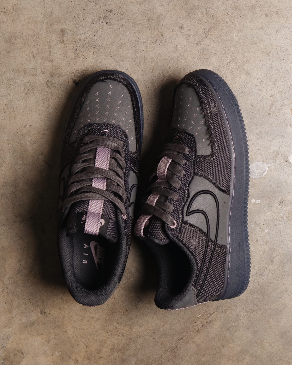 男鞋 NIKE AIR FORCE 1 '07 黑灰 冰底 仿舊 撕裂 低筒 休閒鞋【IQ0614-060】AF1 BAF1