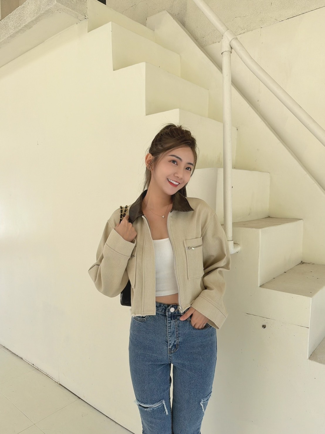 ［預購］🧨02.25早春第一檔新品］-10kg極品瘦瘦褲］🇰🇷正韓高腰超顯瘦假割破合身牛仔褲（SML）