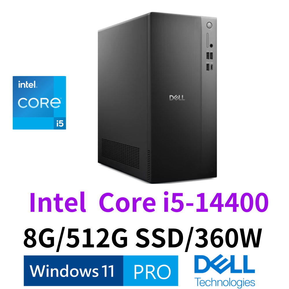 DELL 戴爾 ECT1250-P1508BTW 商用桌機 i5-14400/8G/512GSSD/W11P/三年保