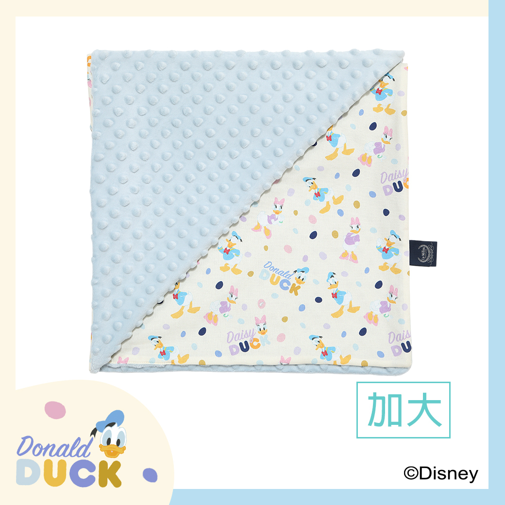 La Millou波蘭 單面巧柔豆豆毯加大｜唐老鴨系列_歡樂圈圈篇｜柏林寶寶藍