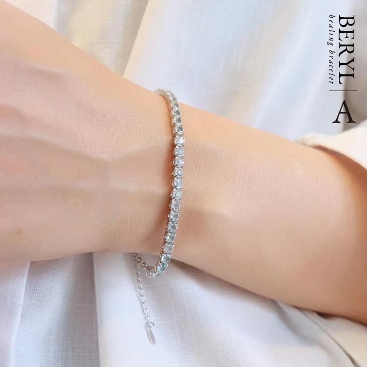 天然海藍寶純銀手鍊&戒指(活圍)