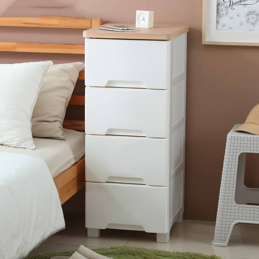 《真心良品》KEYWAY聯府 里亞木頂板四層收納櫃68L-1入 W404