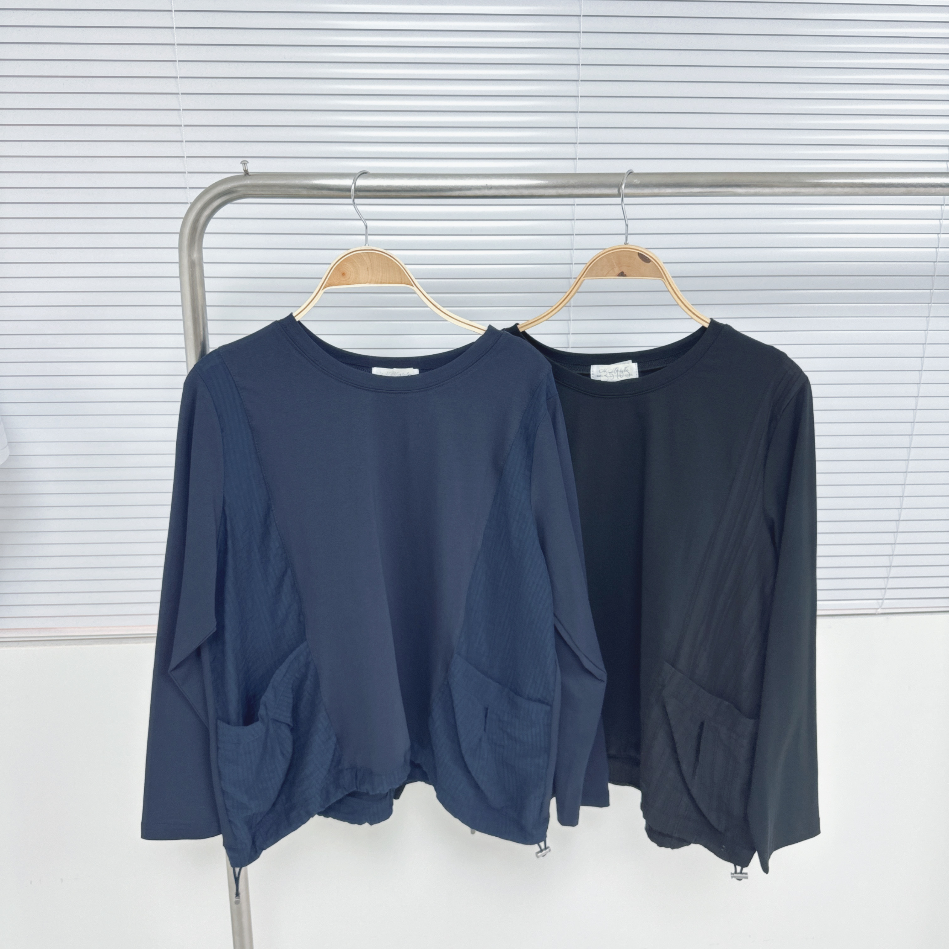 【廠家制】側兩袋長袖TOP