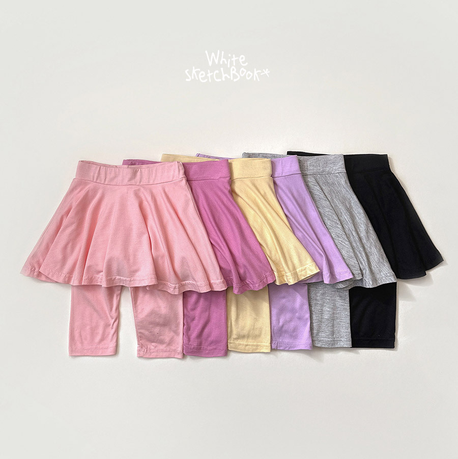 正韓夏WhiteSketchBook 六色裙襬假兩件裙褲