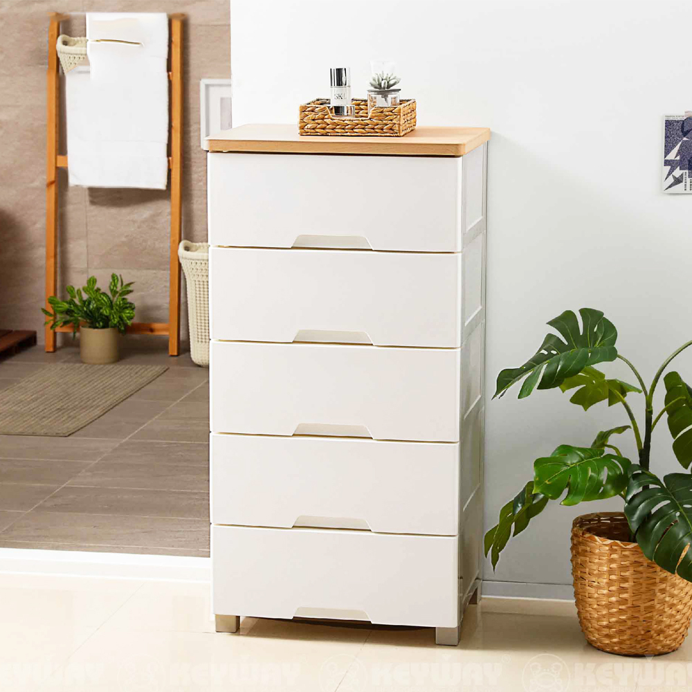《真心良品》KEYWAY聯府  樂家木頂板特大五層收納櫃(140L)-1入     W505