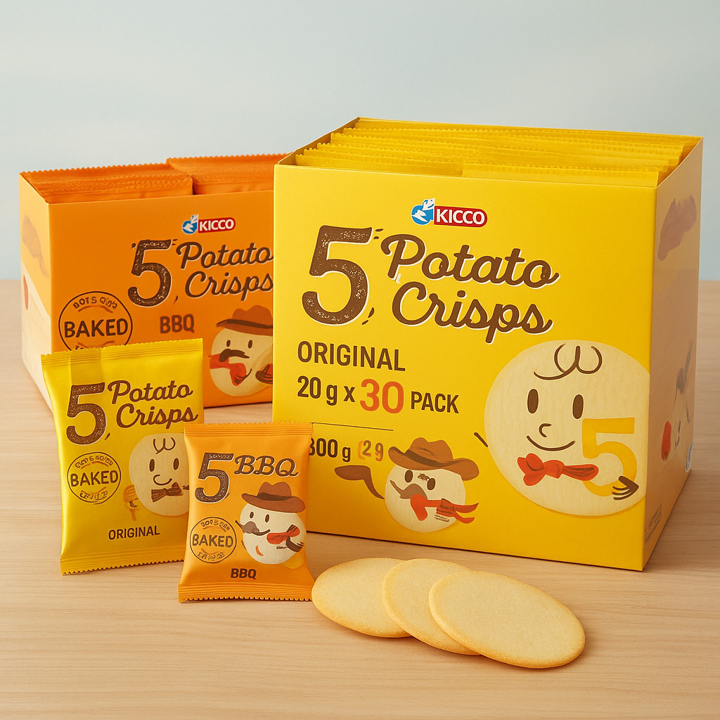 印尼 FIVE 超薄 洋芋片 540g 30入 原味 / BBQ / 韓式辣味