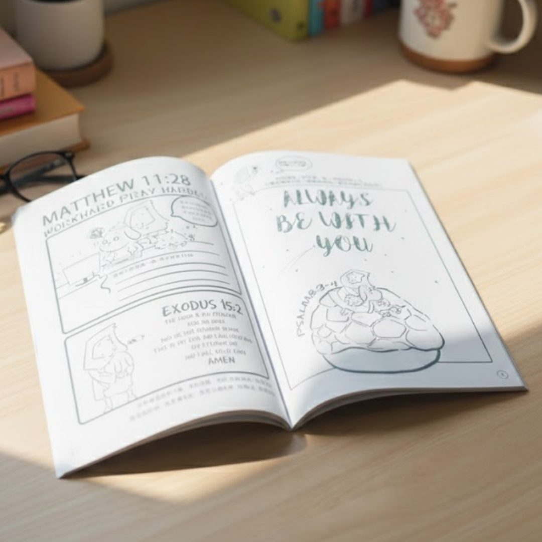 魚媽手作店｜"Coloring with Jesus " 主日學 聖經金句 靈修填色冊