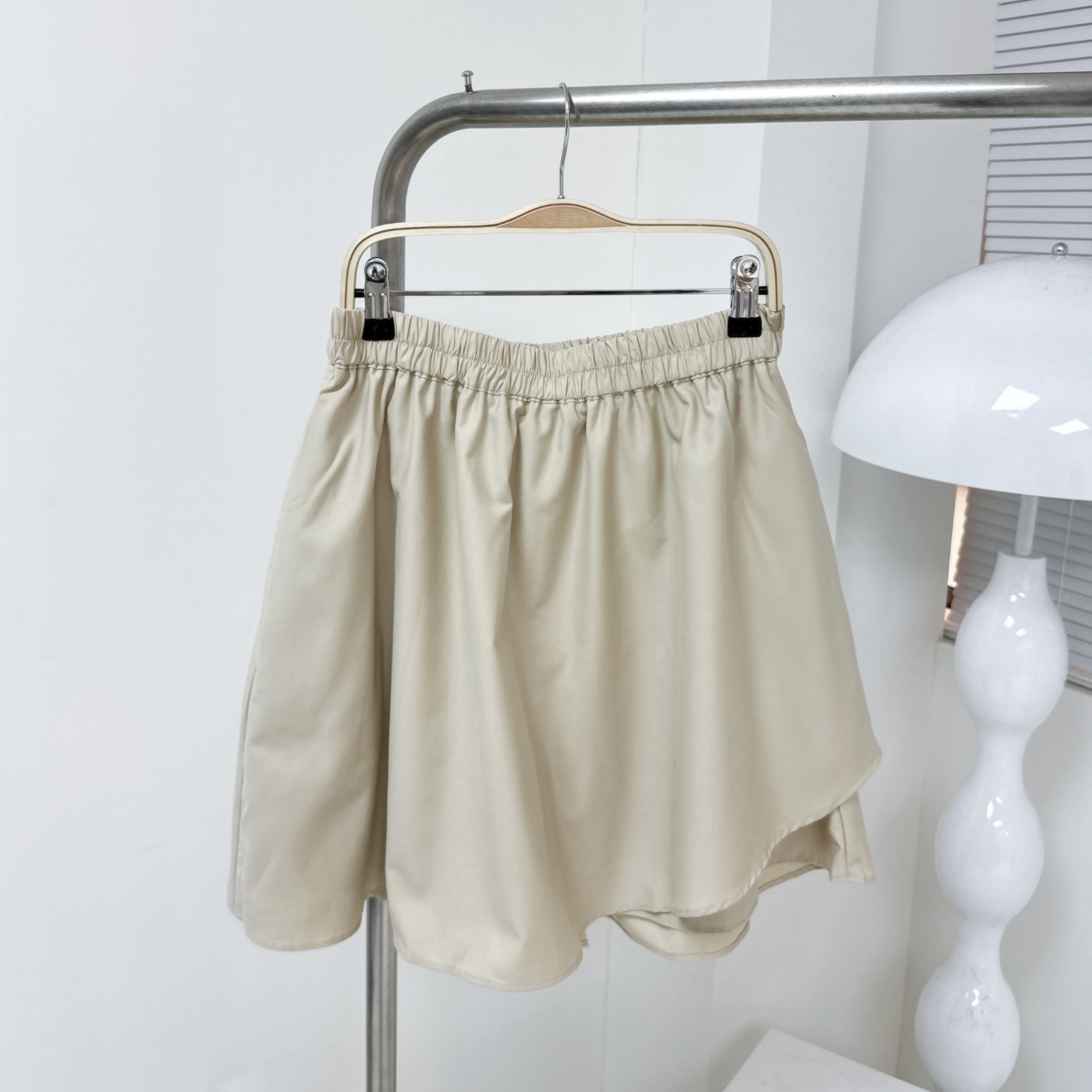 【廠家制】全橡筋腰短裙褲