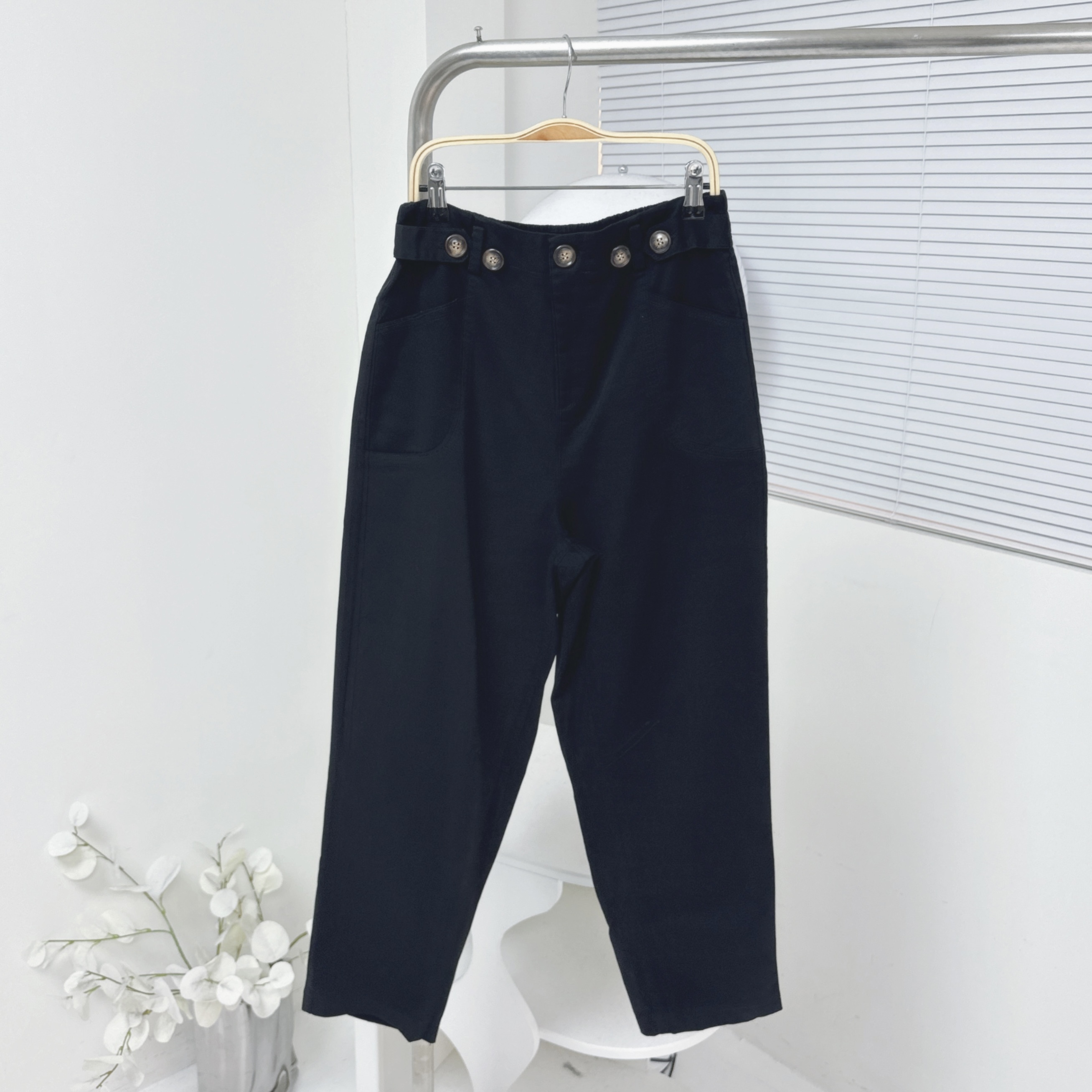 【廠家制】5粒鈕斜布褲