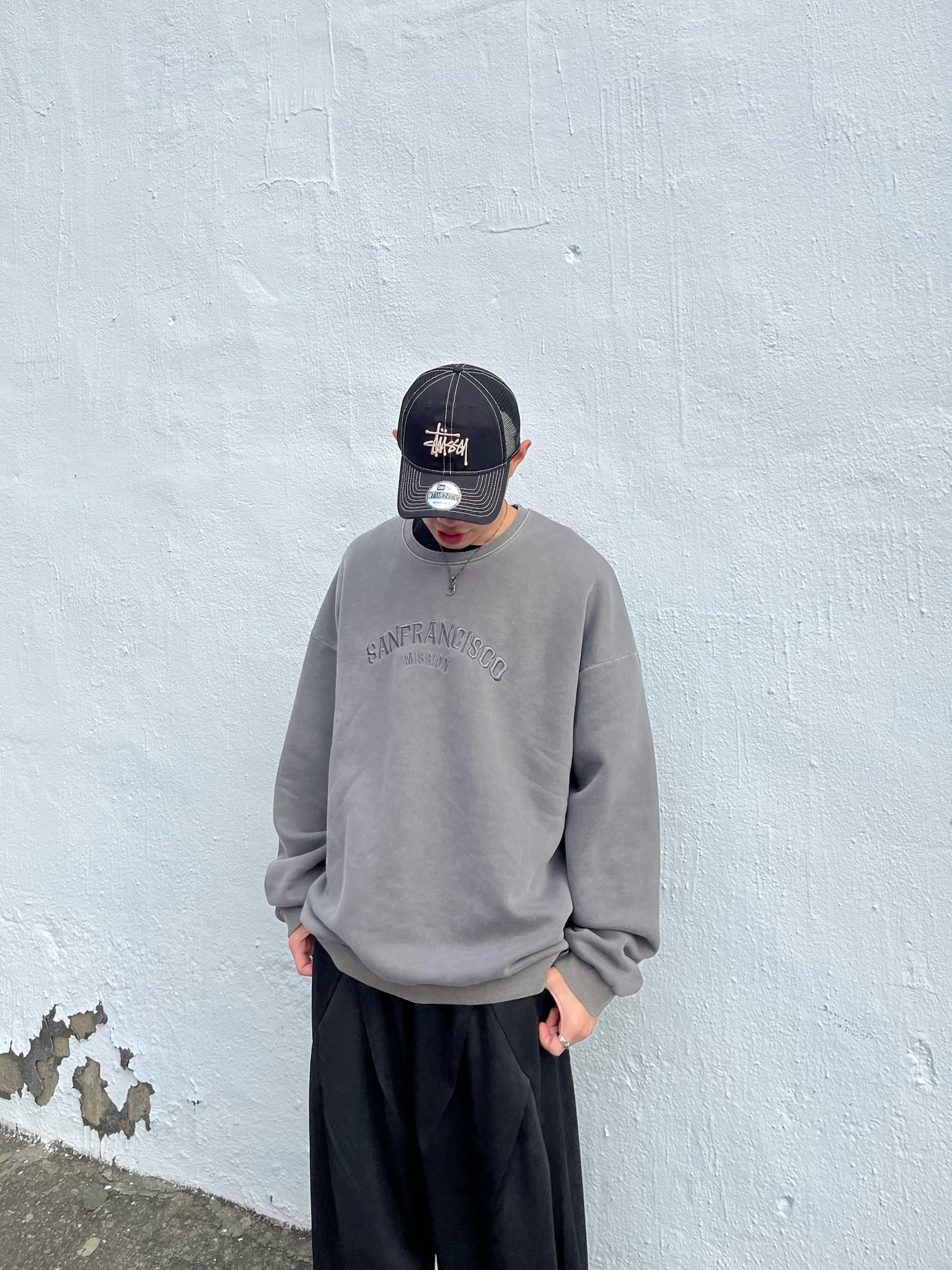 SANFRANCISCO刺繡水洗刷毛大學Tee (2colors)