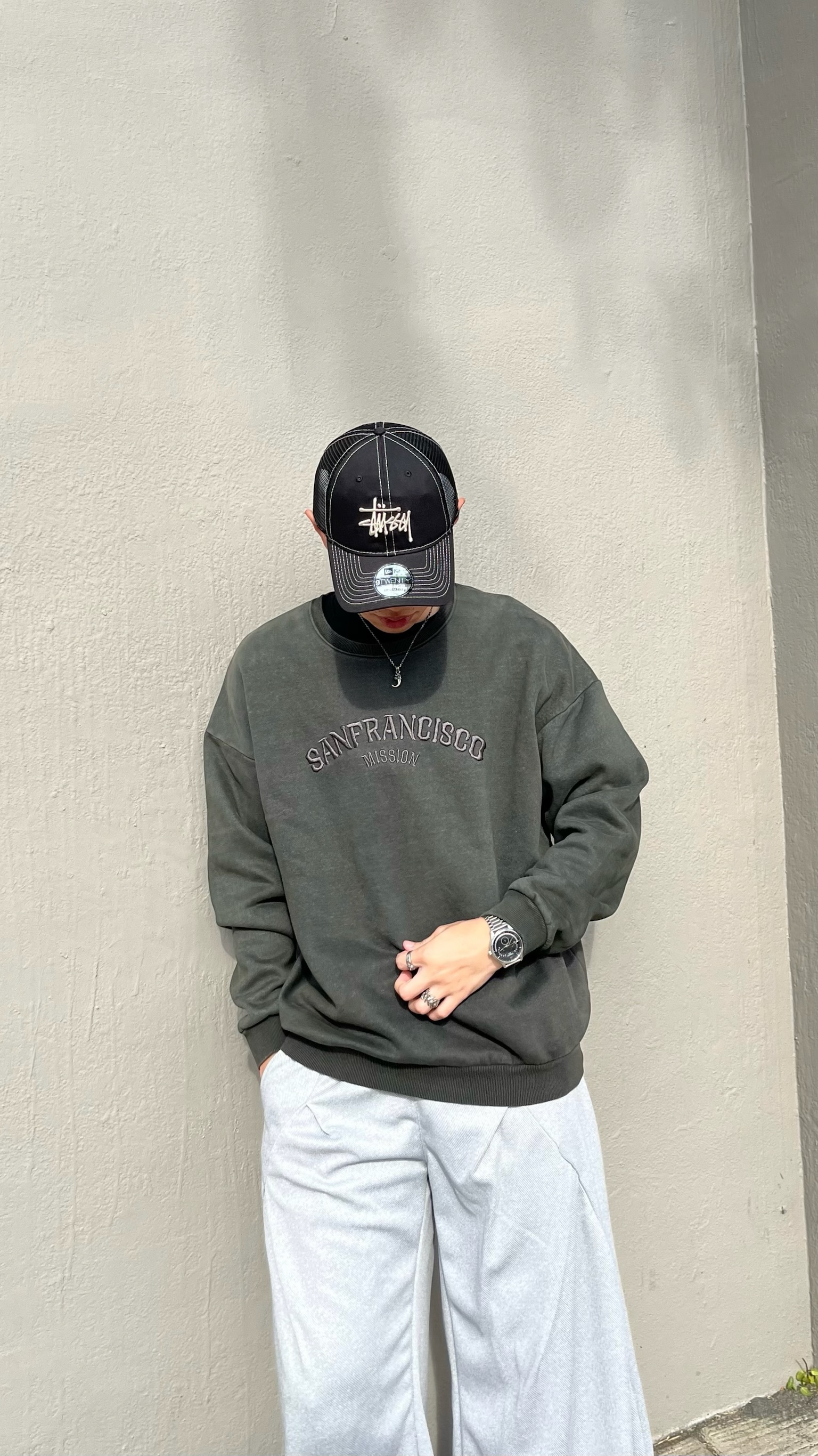 SANFRANCISCO刺繡水洗刷毛大學Tee (2colors)