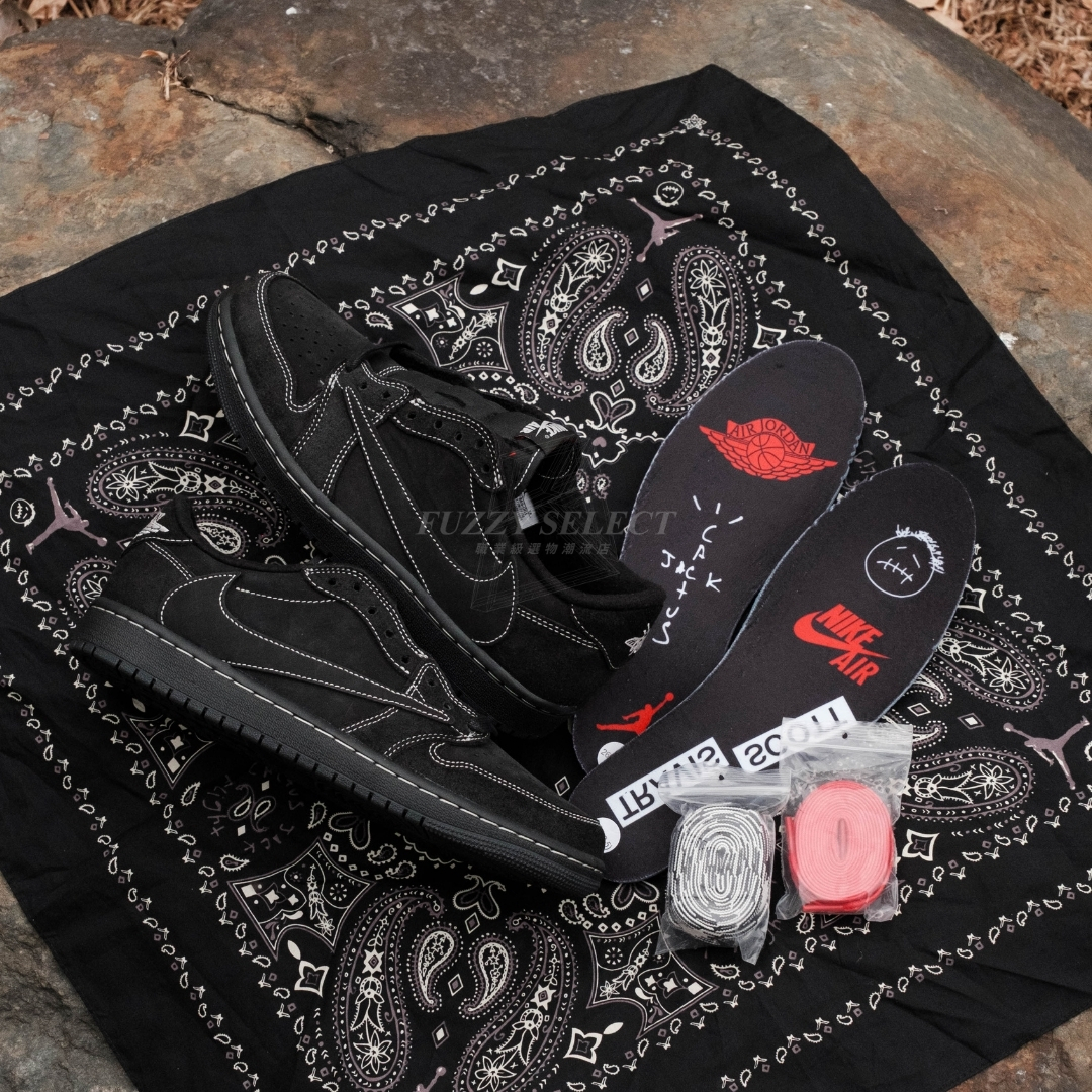 【逢甲 FUZZY】Travis Scott x Air Jordan 1 Low OG "Black Phantom" 倒鉤 全黑 TS DM7866-001