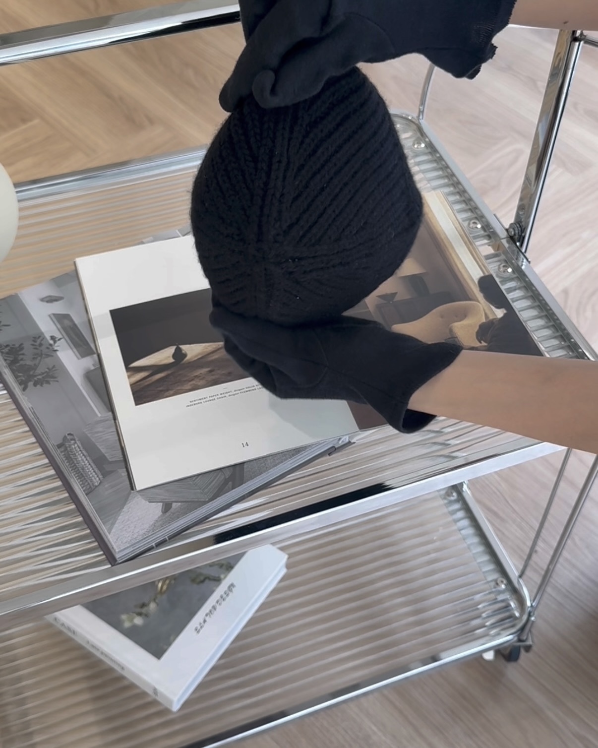 MIUMIU｜標徽針織毛帽 黑色