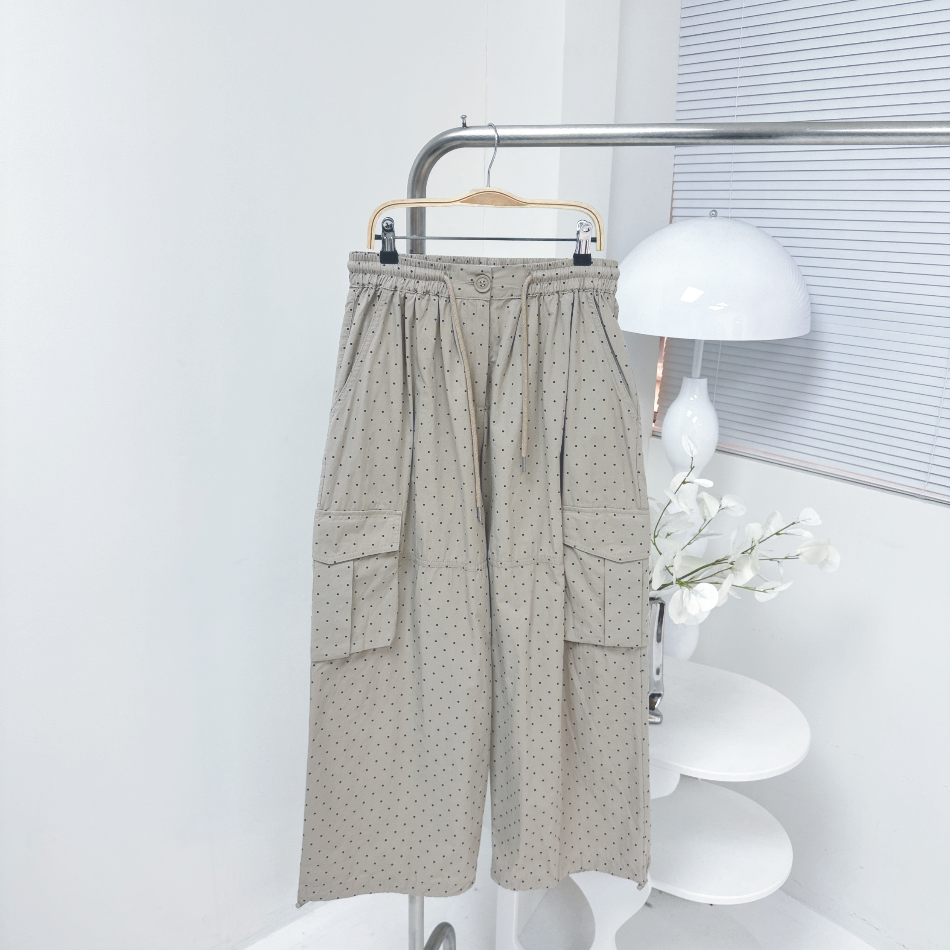 【廠家制】全橡筋腰點點闊褲