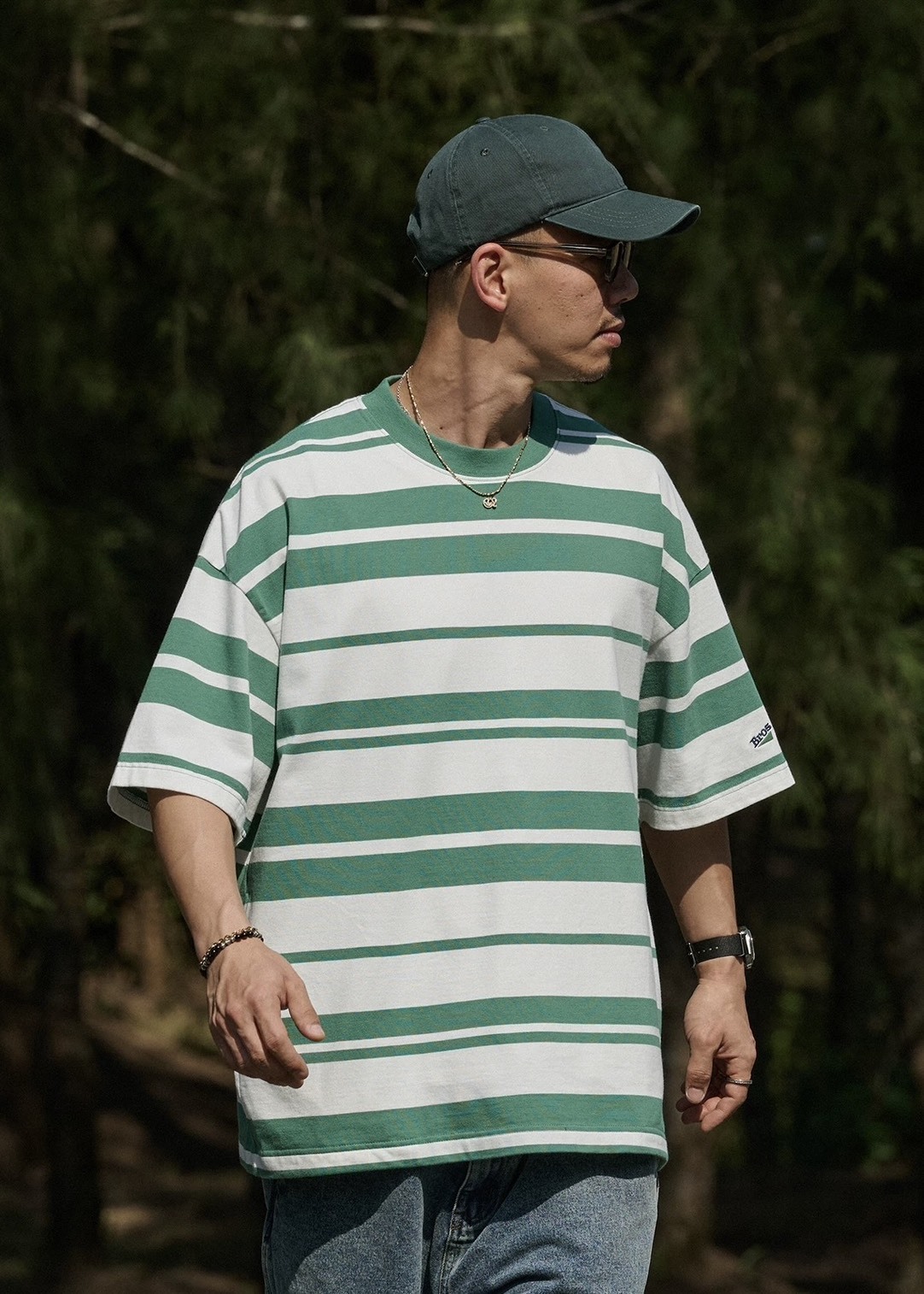 #預購 Broshood 26SS 日系寬鬆 條紋雙插袋 重磅廓型休閒上衣 兩色