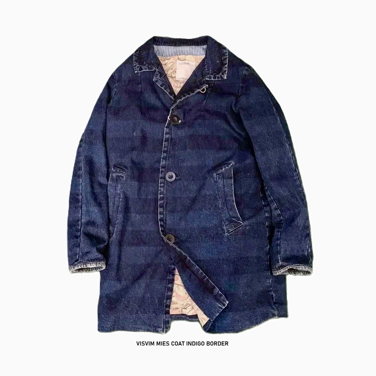 VISVIM MIES COAT INDIGO BORDER - SIZE 1 IN STOCK NOW (現貨發售中)