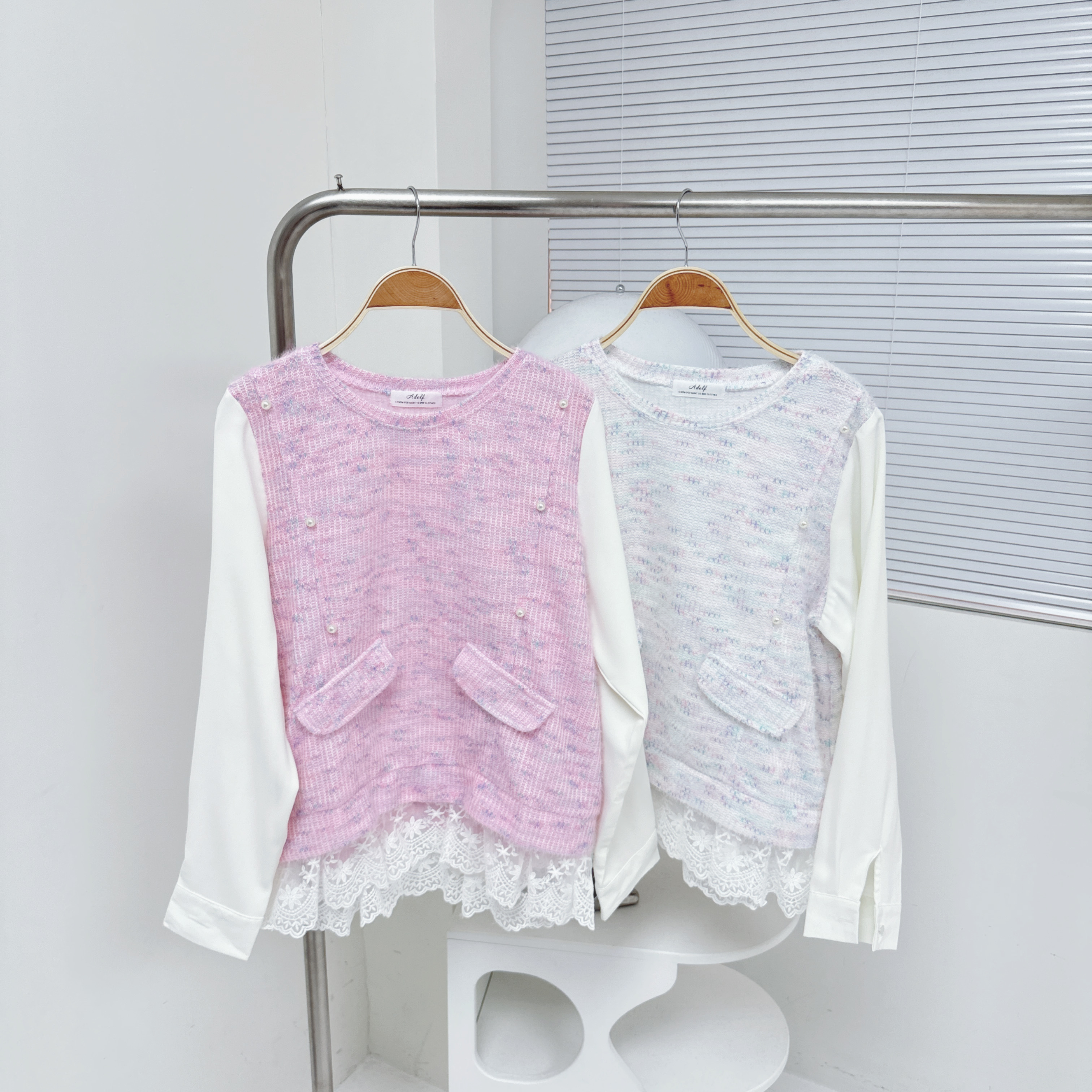 【廠家制】幼冷珍珠長袖TOP