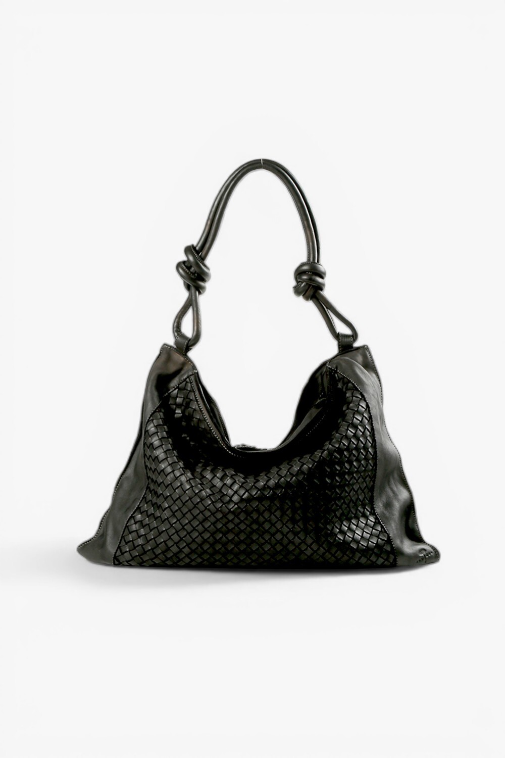 Camilla 編織大托特包 黑色