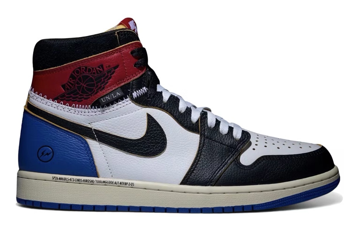 Jordan 1 Retro High OG SP Fragment x Union LA Varsity Red Sport Royal