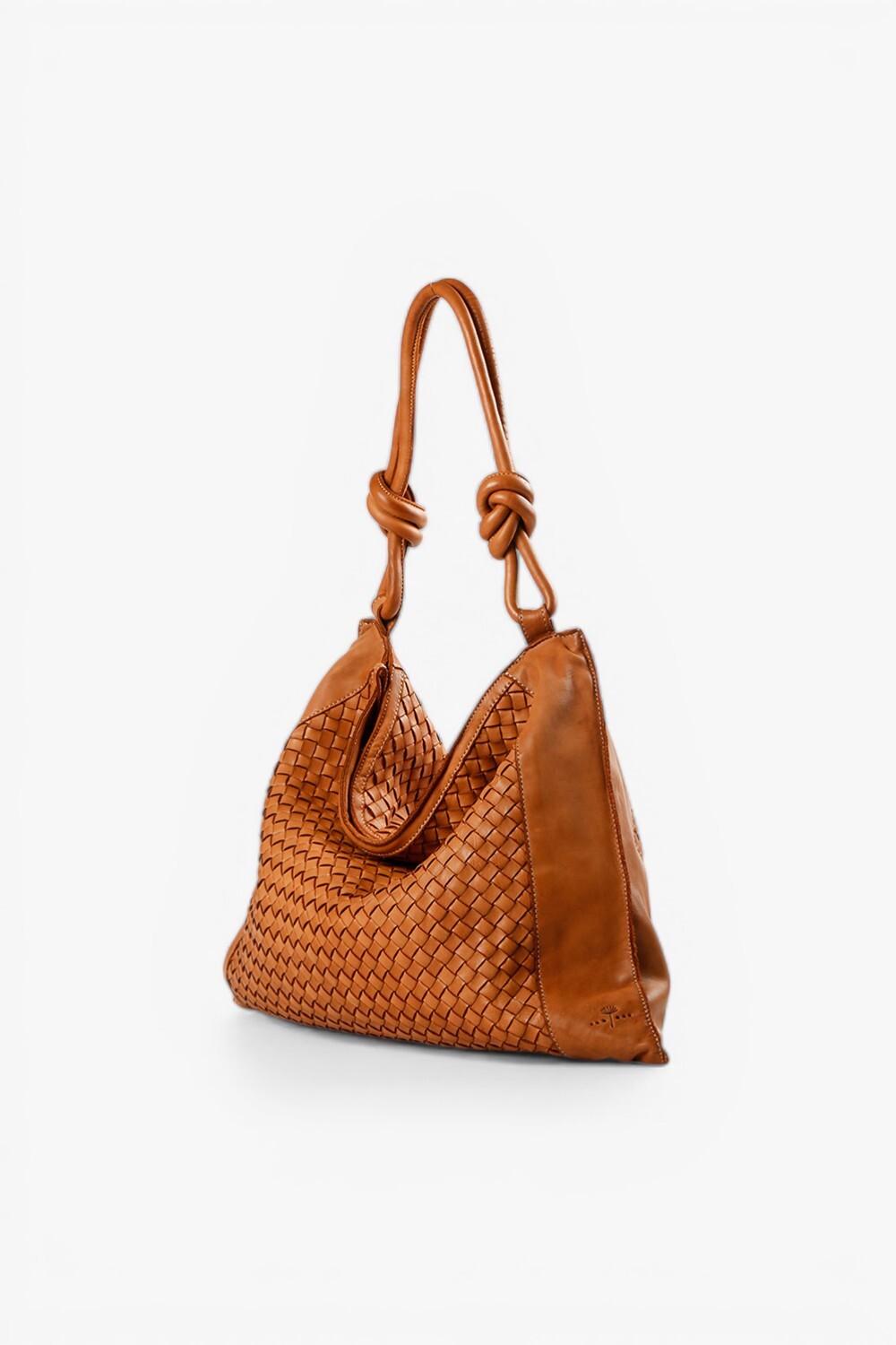 Camilla 編織大托特包 棕色