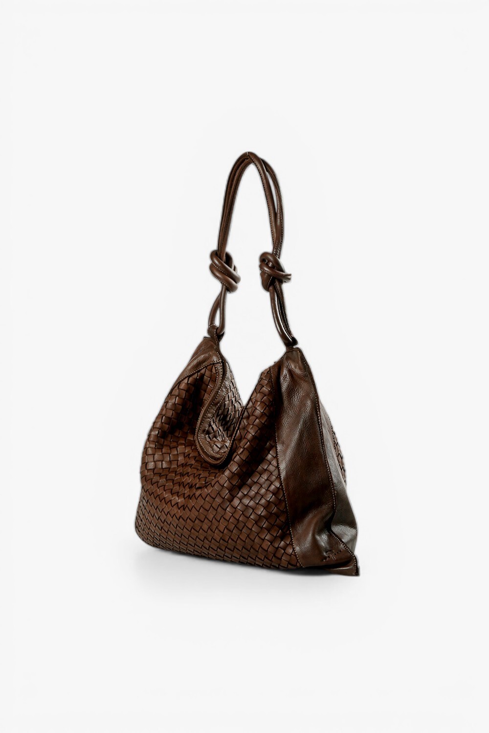 Camilla 編織大托特包 咖啡