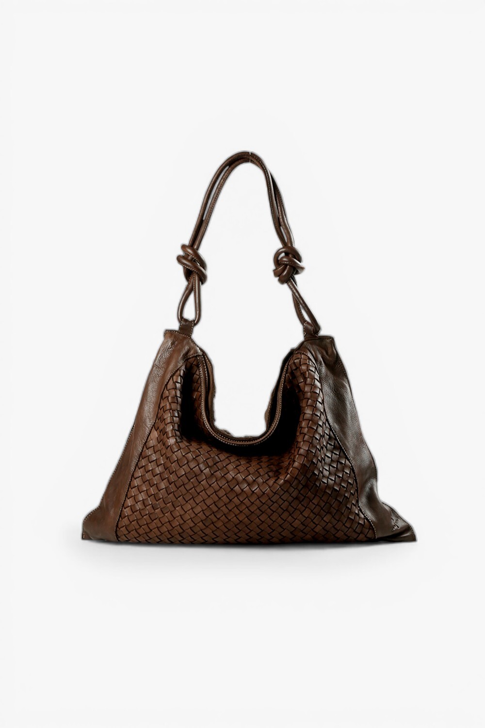 Camilla 編織大托特包 咖啡