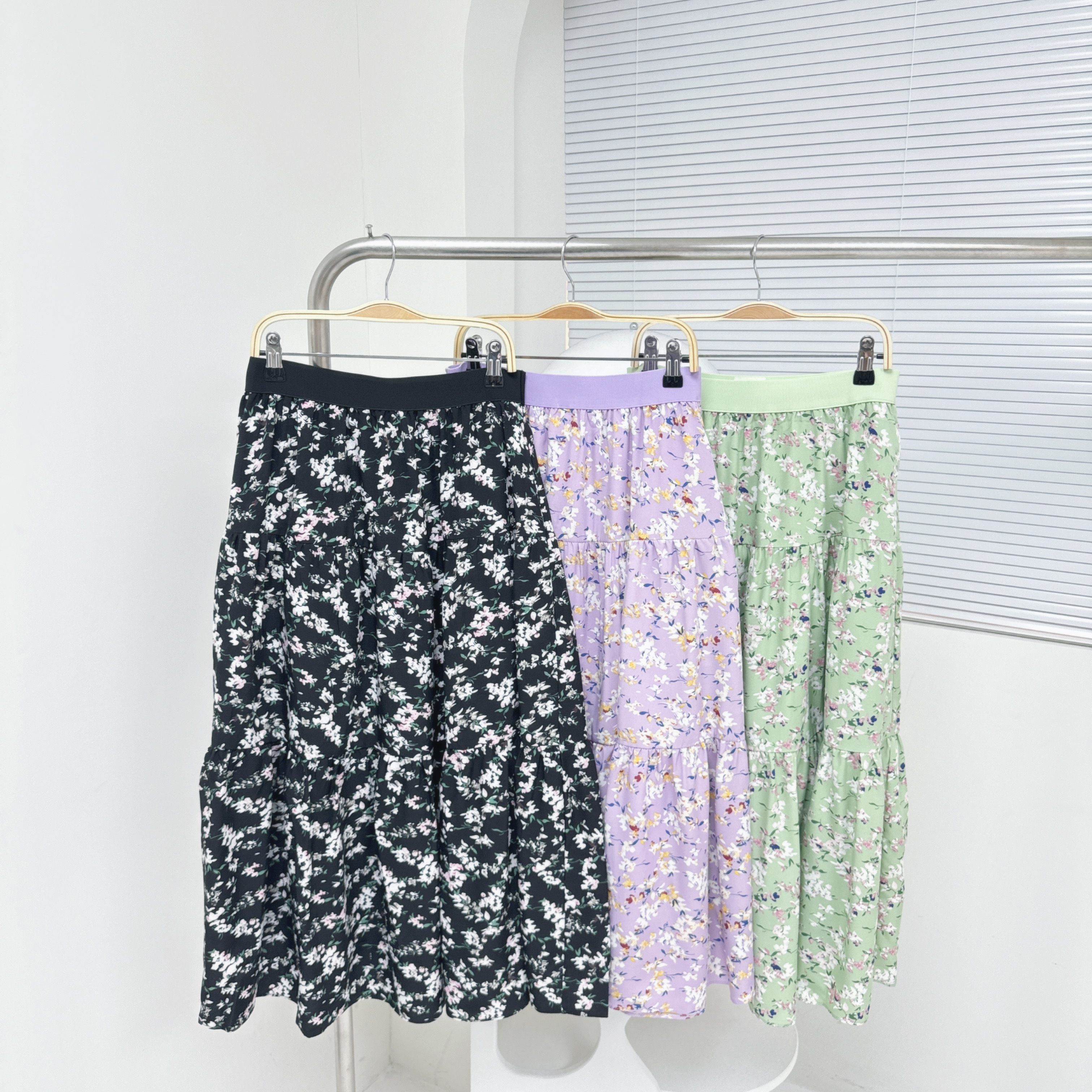 【廠家制】橡筋腰印花半裙