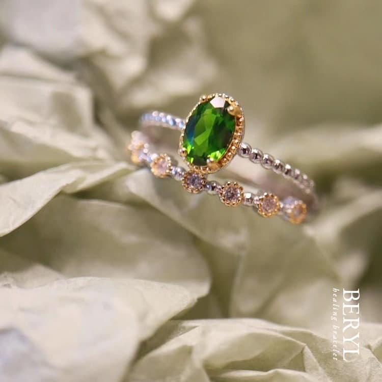 天然透輝石純銀戒(活圍)