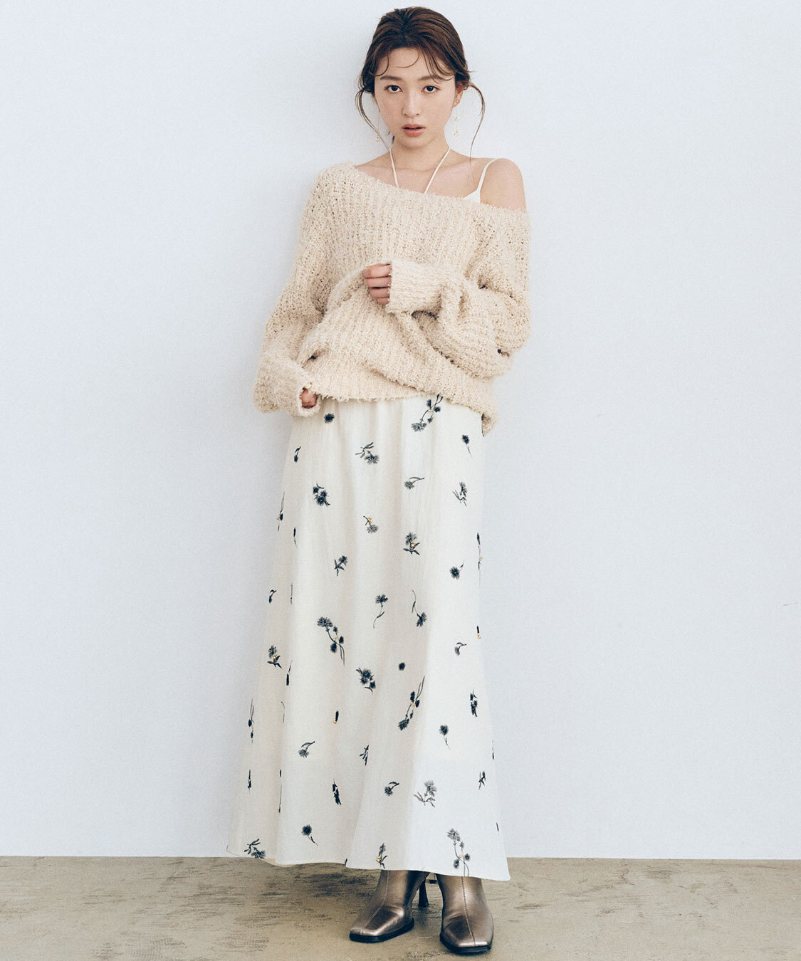 [預購] COCO DEAL 花卉刺繡細肩帶洋裝