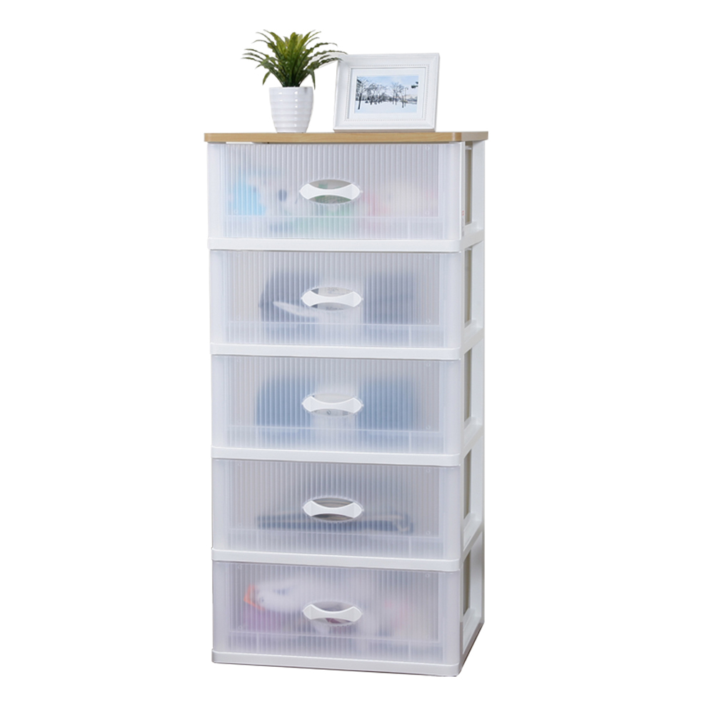 《真心良品》KEYWAY聯府 清雅木頂板加寬5抽收納櫃(附輪)172.5L-1入 WK500