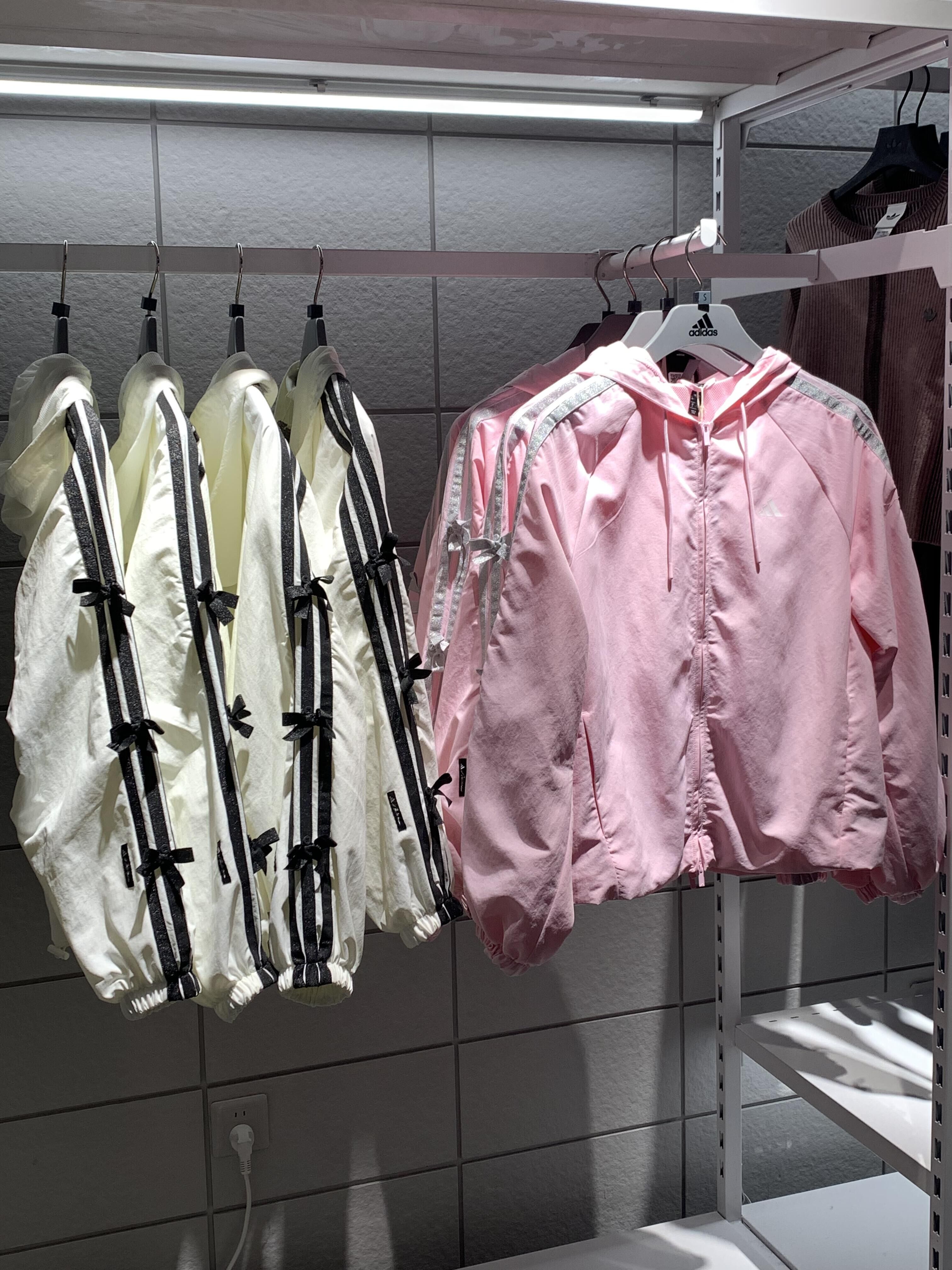 Adidas Originals 緞帶連帽外套 蝴蝶結 芭蕾風 薄外套 運動外套 白色 粉色(任買兩件7-11免運)/預購