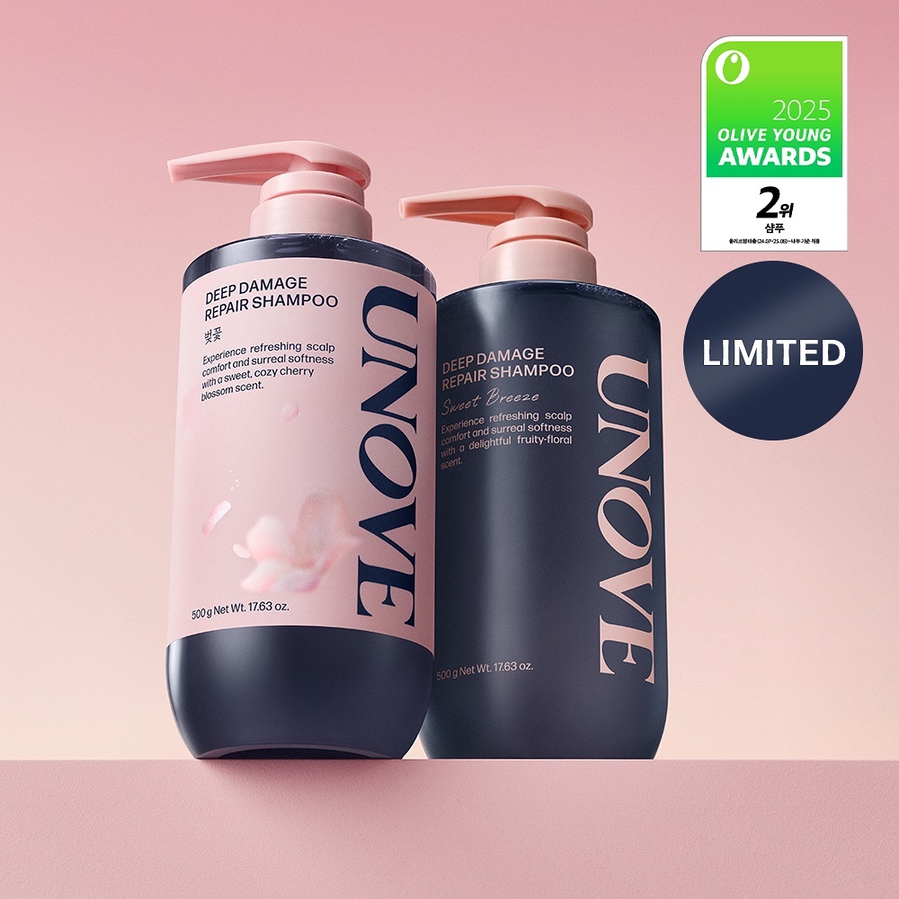 《Olive young連線》UNOVE Deep Damage Repair Shampoo 500g 1+1 櫻花味道限定