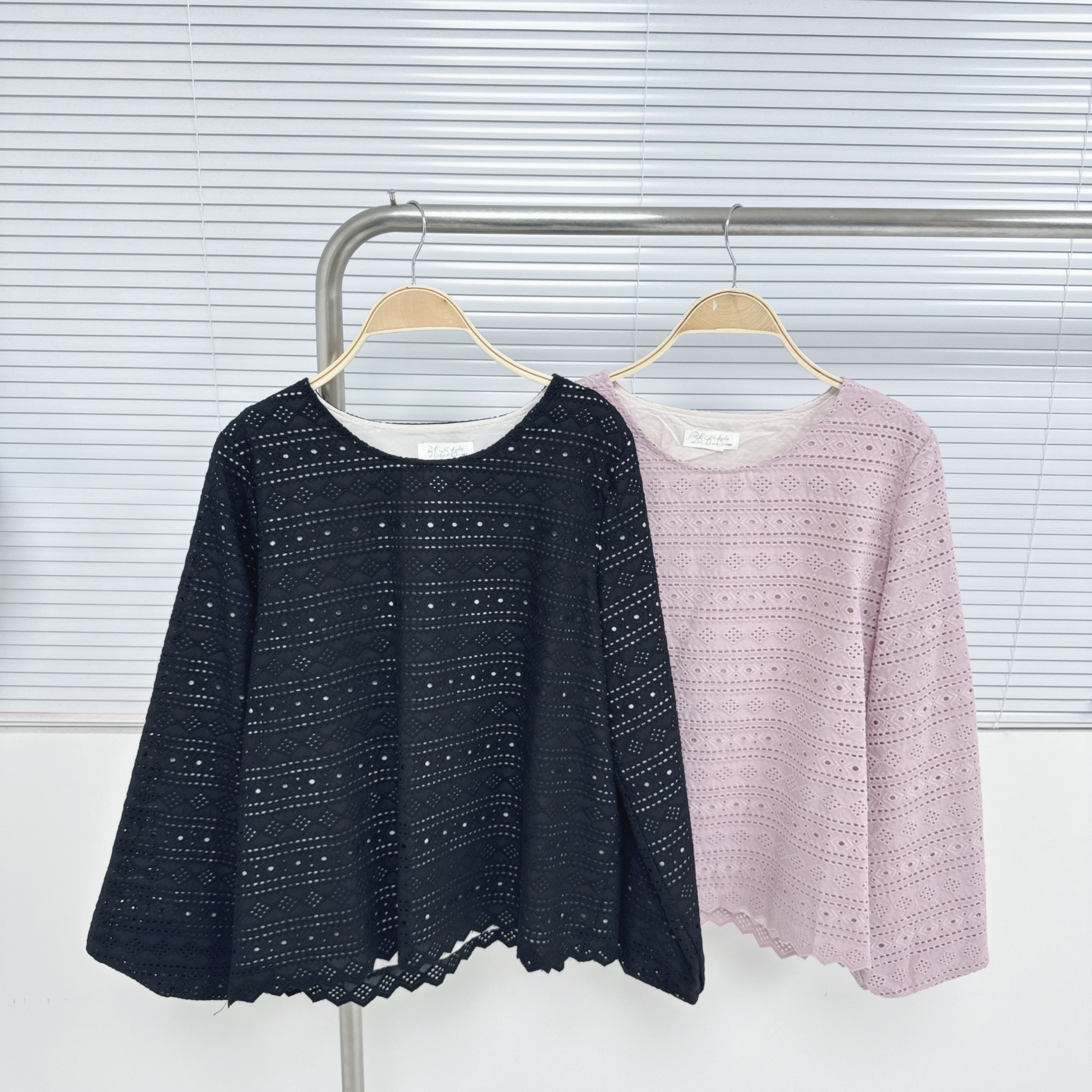 【廠家制】圓領全通花TOP