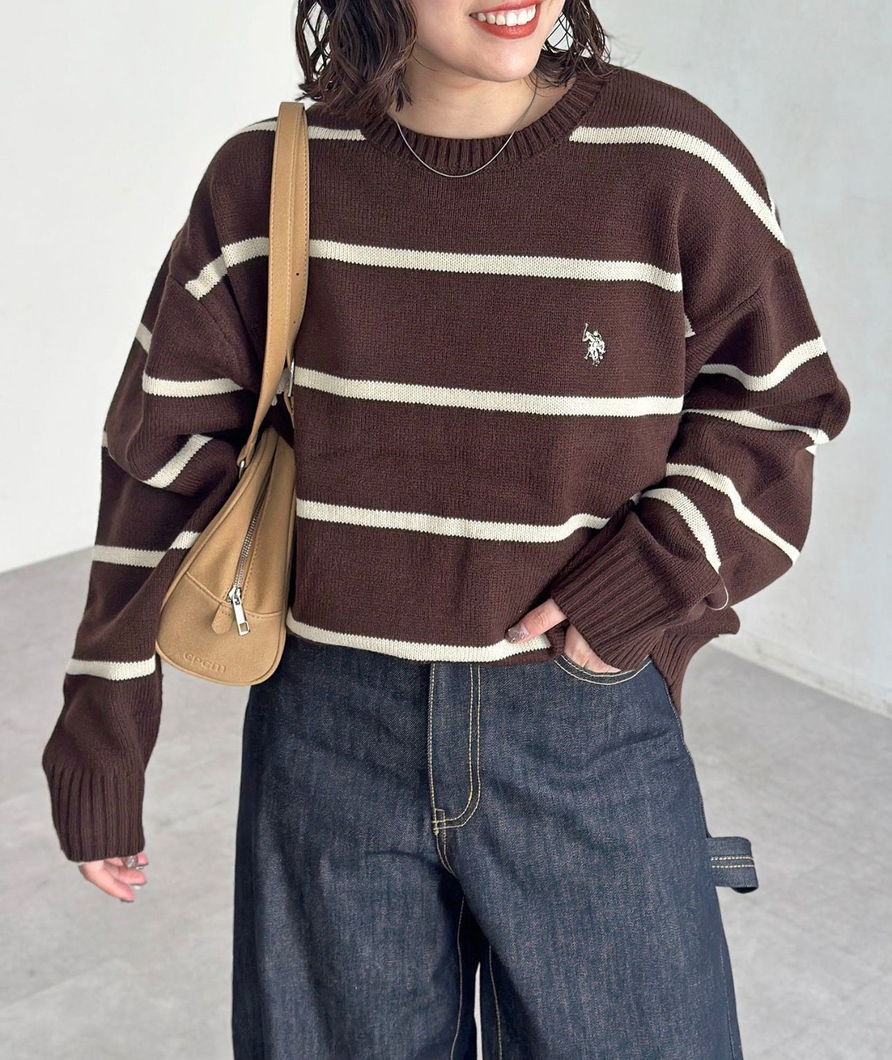 【預購】JN022504 U.S. POLO ASSN. 寬鬆刺繡針織毛衣