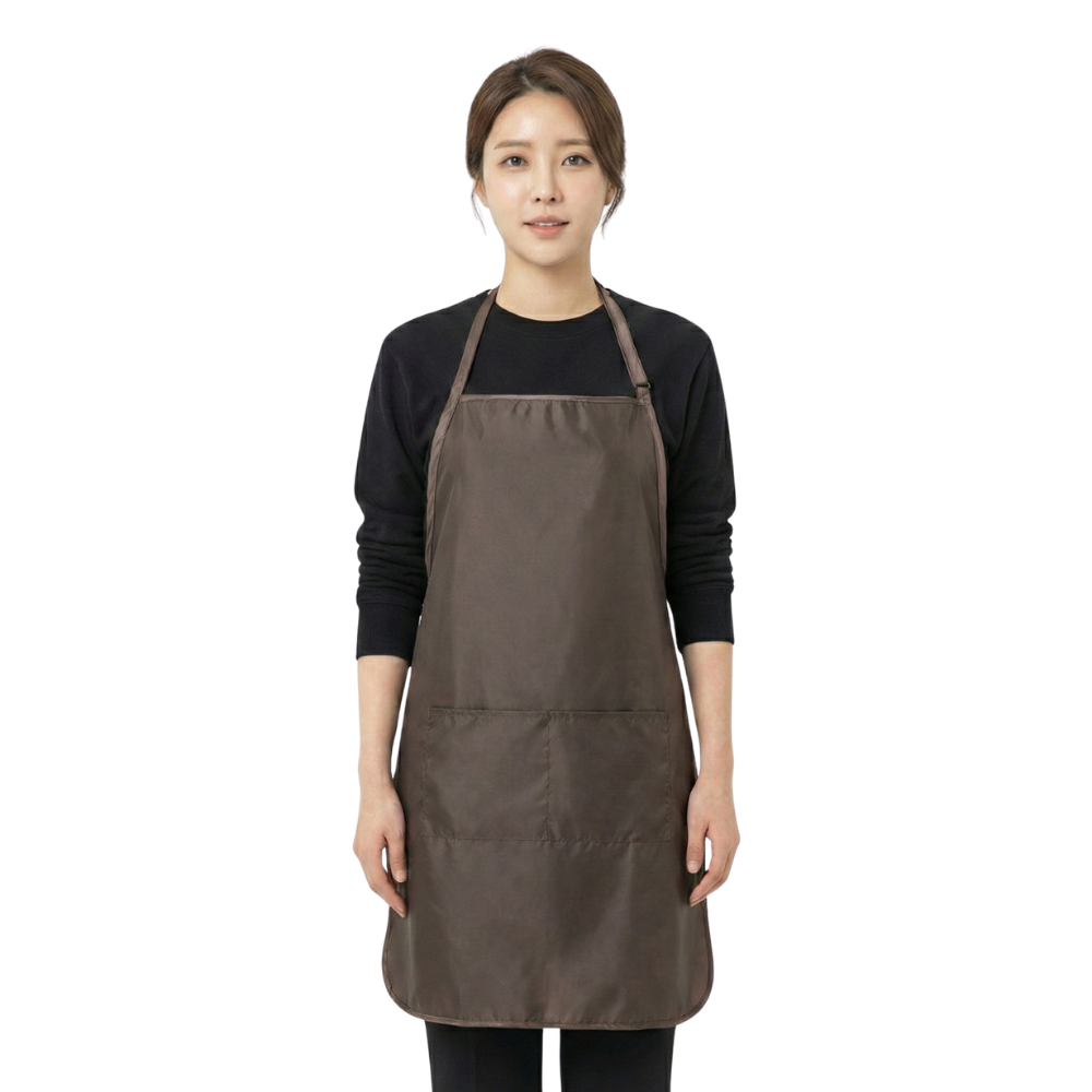 扣式套頭簡易工作服  咖啡色