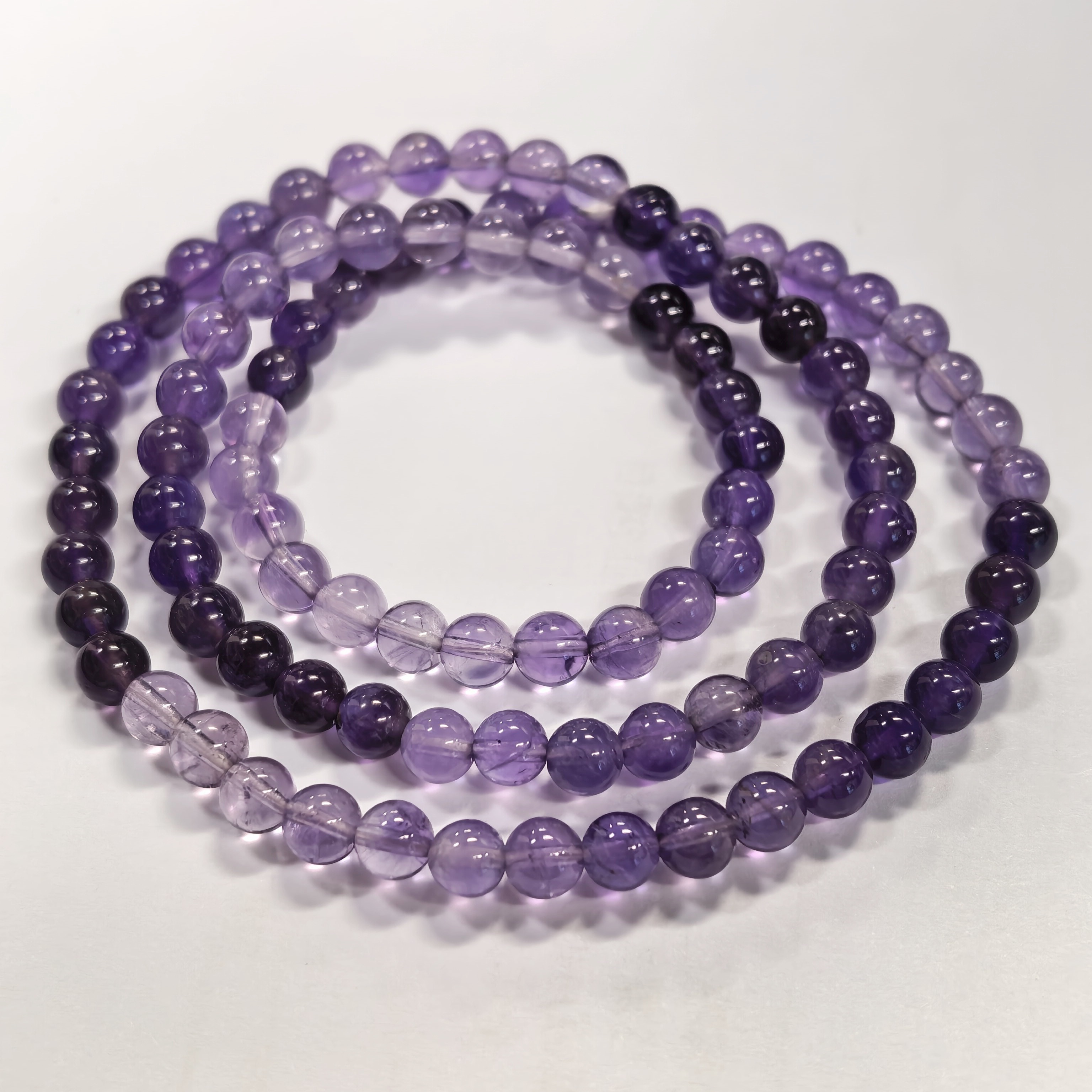 紫水晶三圈手串6m+