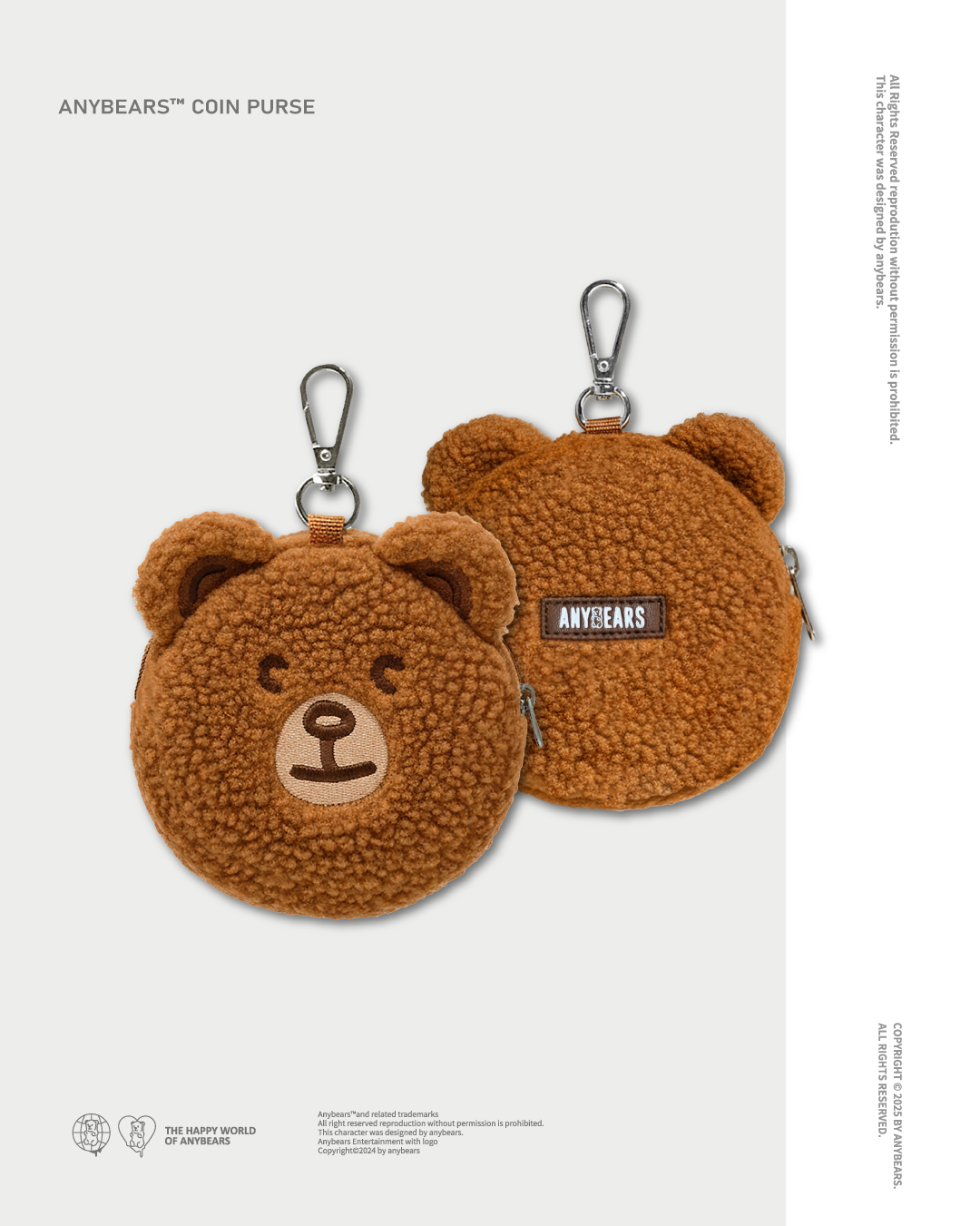 ANYBEARS® 毛毛熊掛飾錢包吊飾零錢耳機包