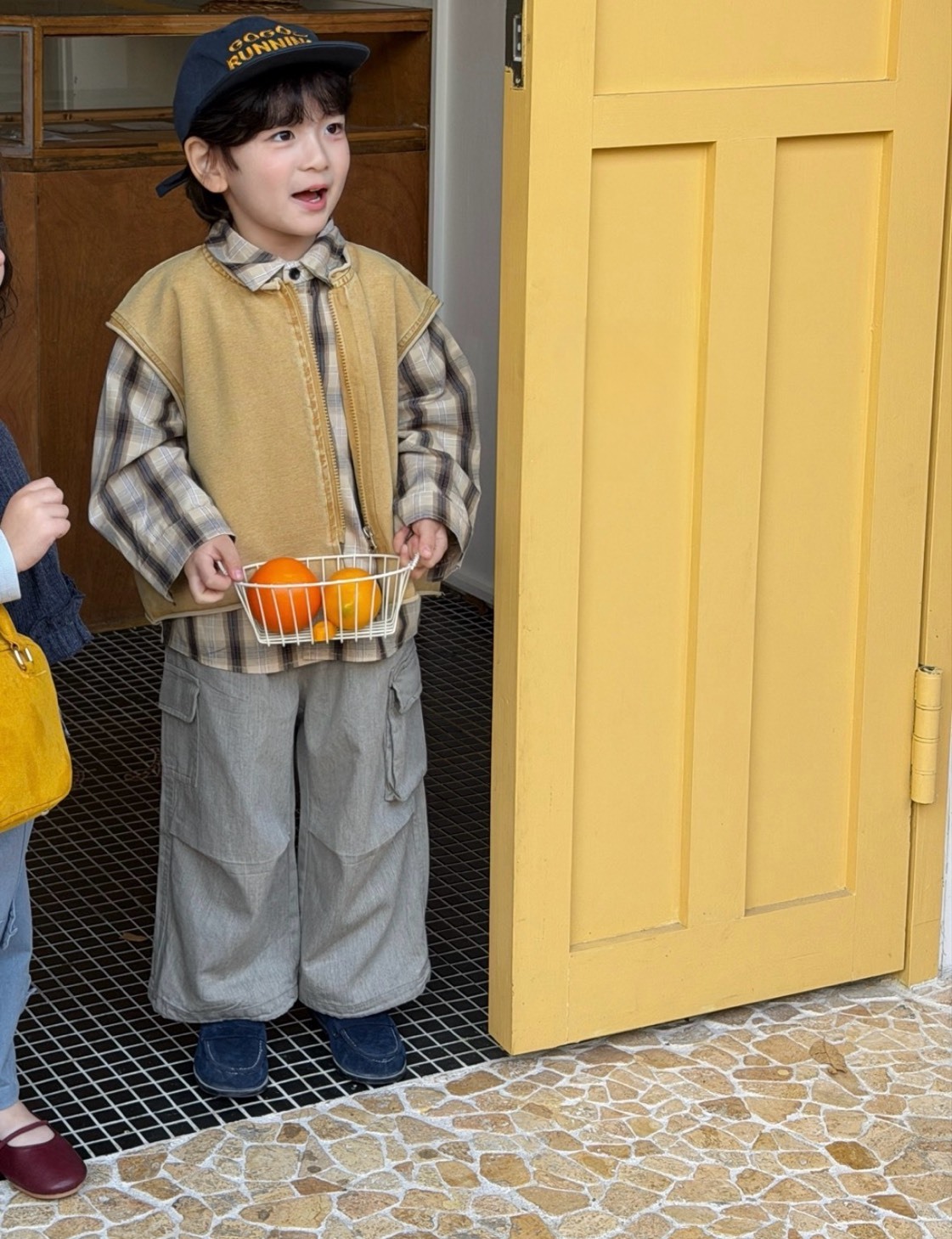 雙口袋寬鬆長褲