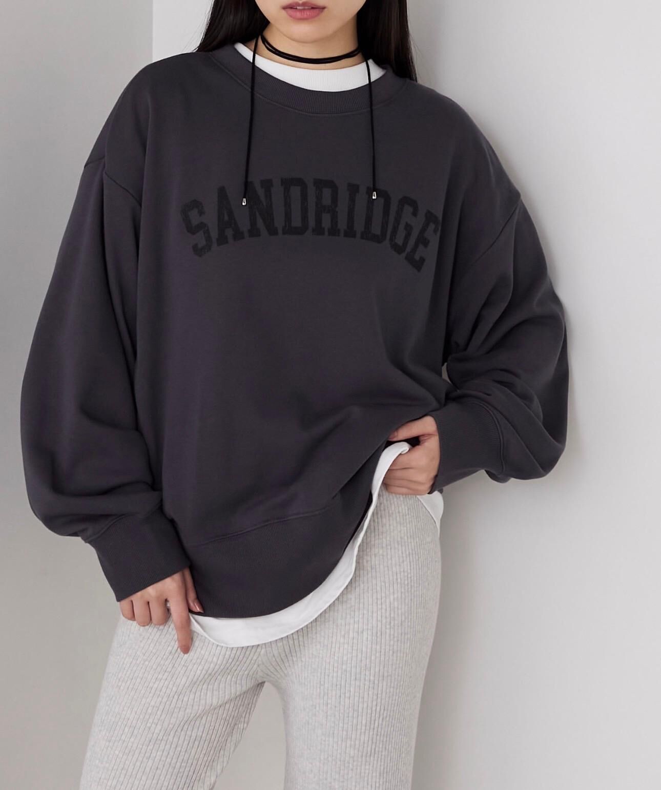 【預購】JN022506 forksy. 復古風大 LOGO 寬鬆大學長袖上衣