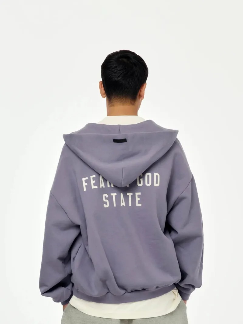 FOG ESSENTIALS 背後刺繡Logo 重磅刷毛 全開拉鍊 連帽外套