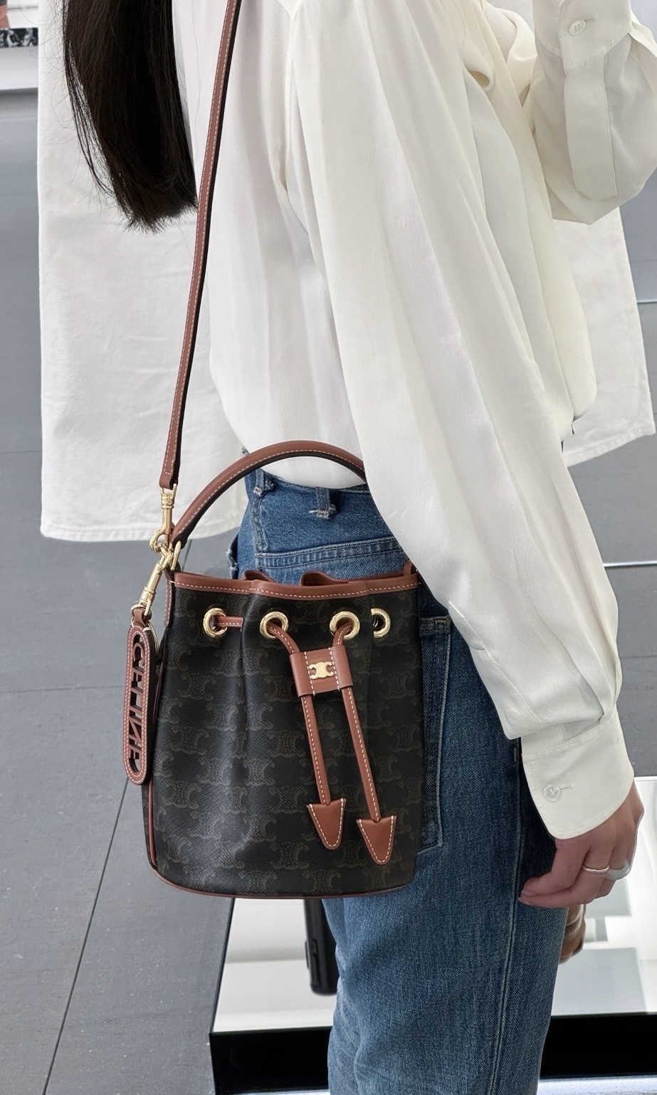 CELINE Teen Clara 單肩斜孭袋 棕褐色