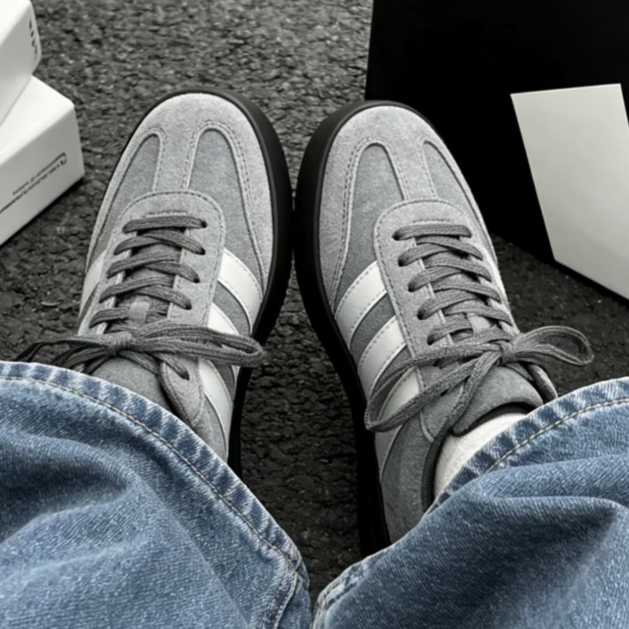 ADIDAS BARREDA 深灰 高級感 麂皮 黑底 德訓鞋 板鞋 愛迪達 KH6999